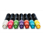 CHAT BOARD NEONMARKERS - 4 TUSJER I NEONFARGENE ROSA, LILLA, ORANSE OG HVIT