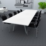 Lux konferansebord, mange bordstørrelser, 7 plateoverflater/farger og 3 ulike understell